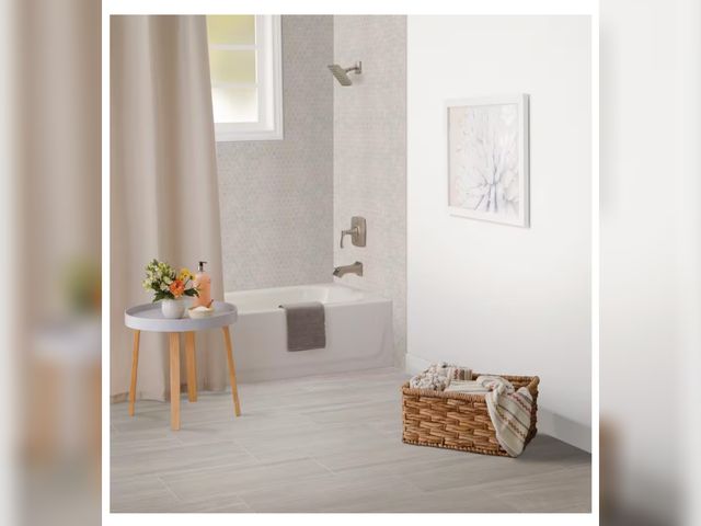 Lot 96-162111 - Approximately 436 Sq.Ft Daltile Nova Falls Gray 12 in. x 24 in. Porcelain Stone Look Floor and Wall ...