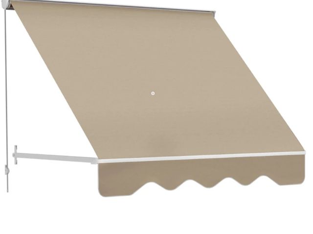 Lot 96-159573 - Outsunny 6' Drop Arm Manual Retractable Window Awning Sun Shade Shelter for Patio Balcony Outdoor, A...
