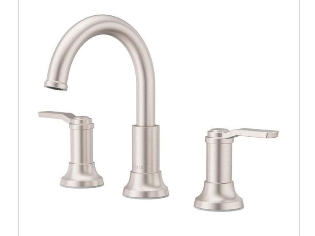 Lot 96-174364 - Pfister Briscoe 8 in. Widespread Double Handle Bathroom Faucet in Spot Defense Brushed Nickel MSRP $...