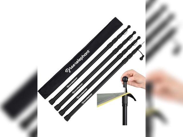 Lot 96-212224 - Green Elephant Camping Tarp Poles - Adjustable Aluminum Telescoping Tent Poles for Tarps, Canopy &am...