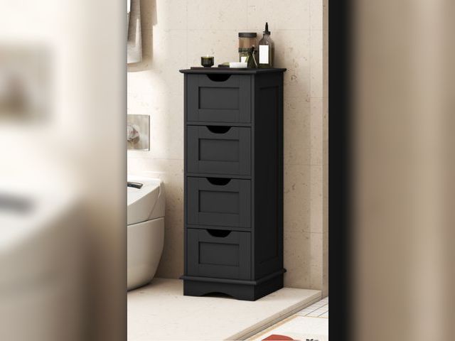 Lot 96-192308 - Bathroom Storage Cabinet with Cutout Handles and 4 Drawers
New