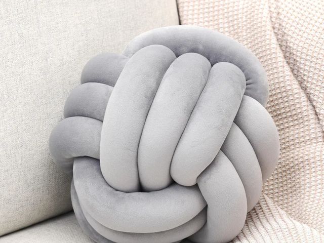 Lot 96-171402 - Petrella Knot Pillow Ball Round Throw Pillows Home Decor Cushion Decorative Aesthetic Throw Pillows，...