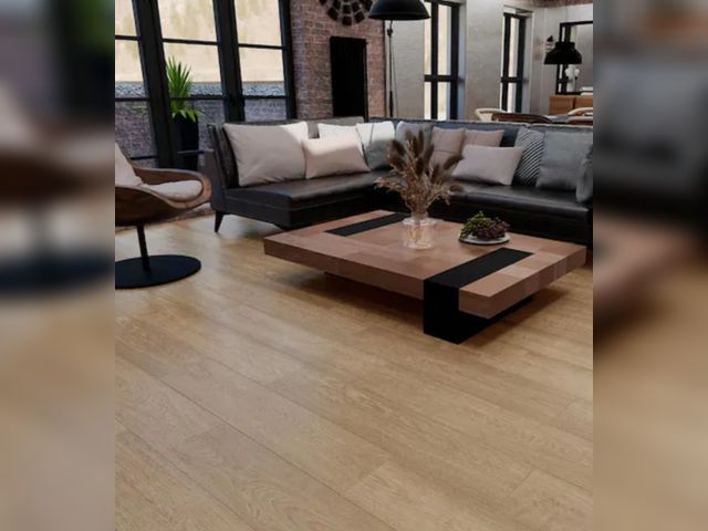 Lot 96-226555 - 402 sq ft of TrafficMaster
Sweetwater Oak 7 mm x 7.6 in. W Laminate Wood Flooring (26.8 sq. ft. /Cas...