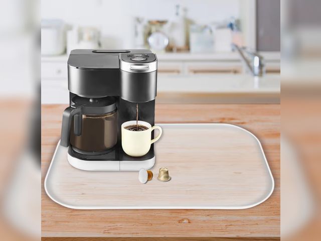 Lot 96-190976 - Silicone Coffee Maker Mat with Lip, 24'' x 16'' Heavy Duty Coffee Maker Mat for Countertops, Coffee ...