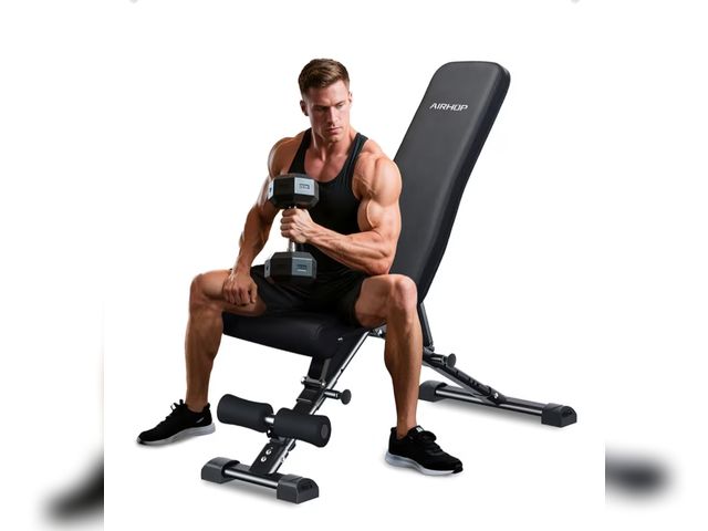 Lot 96-181611 - AIRHOP Upgraded Adjustable Weight Bench, Bench Press Full Body Workout, Quick Fold Space Saving, Wor...