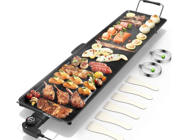 Lot 96-197429 - Costzon 35" Electric Griddle, 2000W Nonstick Extra Large Griddle, Long Table Top Grill w/5-Level Tem...