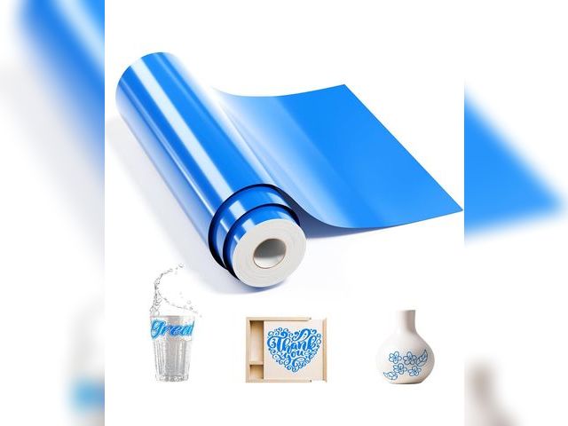 Lot 96-181476 - Sileelis Blue Permanent Vinyl, 12" x 40 FT Adhesive Vinyl for Cricut Machine, Permanent Outdoor Indo...