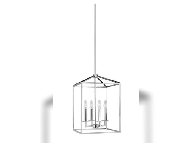 Lot 96-192737 - Generation Lighting Perryton Small 12.25 in. 4-Light Chrome Modern Transitional Candlestick Hanging ...