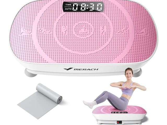 Lot 96-176015 - MERACH Vibration Plate Exercise Machine, Whole Body Workout Equipment for Women, Bluetooth and Silic...