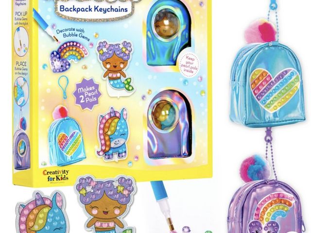 Lot 96-164684 - Creativity for Kids Bubble Gem Backpack
Keychains: DIY Art Kit with Gems, Key Rings, Stickers &amp; ...