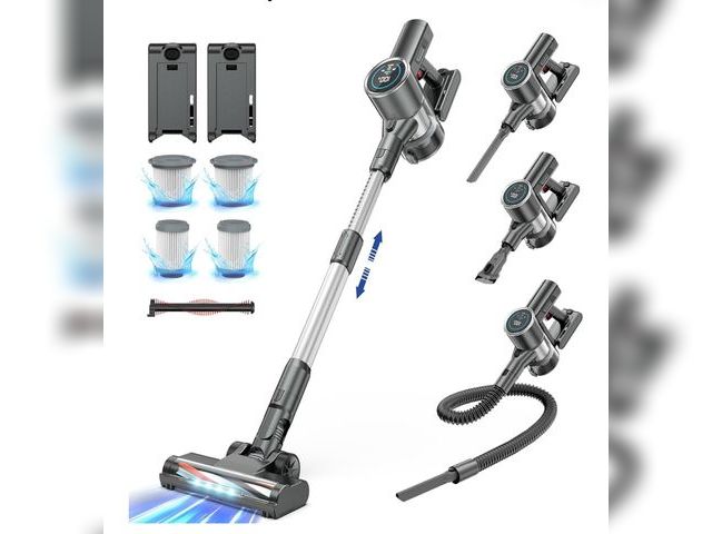 Lot 96-164366 - Cordless Vacuum Cleaner with 2 Batteries, 450W 35Kpa Lightweight Stick Vacuum Cleaners for Home with...