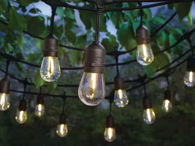 Lot 96-181695 - Hampton Bay
24-Light 48 ft. Plug-in Indoor/Outdoor Edison Patio String Light with S14 Single Filamen...