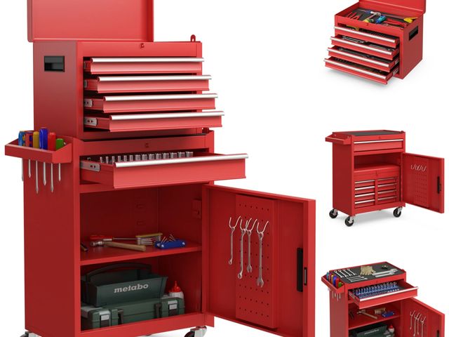 Lot 96-192234 - Costway Metal Tool Boxes &amp; Organizers Lockable with Wheels, Red
Open box
Appears Unused
Msrp $15...