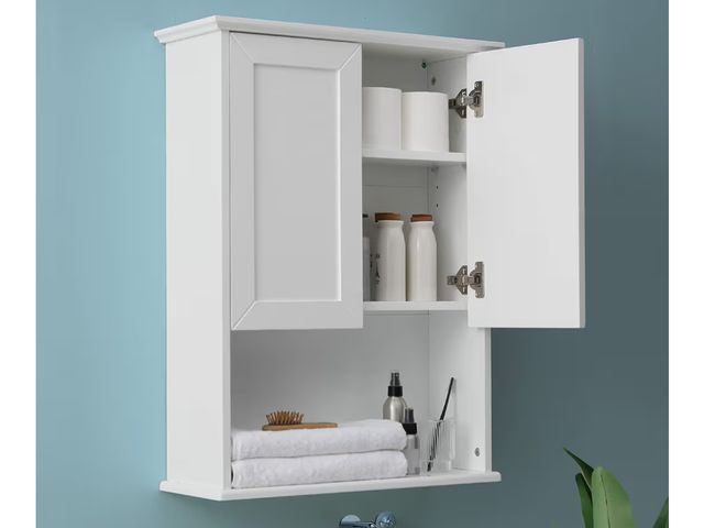 Lot 96-186386 - VANIRROR Bathroom Wall Cabinet Wooden Medicine Cabinet Buffering Hinge MDF Material Storage Organize...