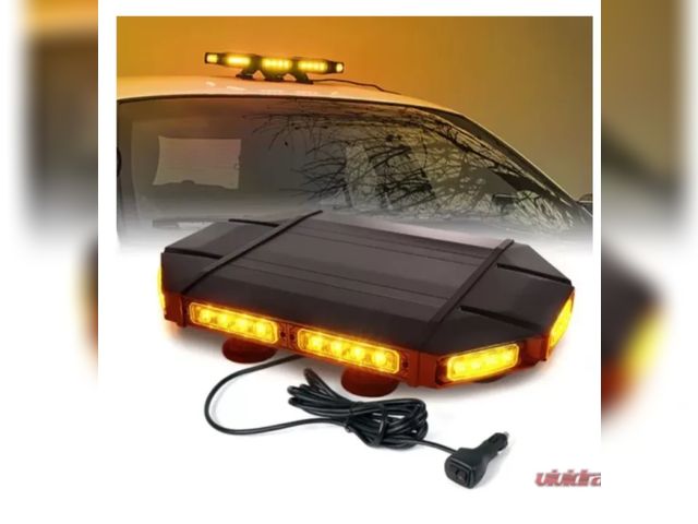 Lot 96-174318 - Xprite 18inch White | Amber Emergency Strobe Light Bar | Mini Black Hawk Series New MSRP $209