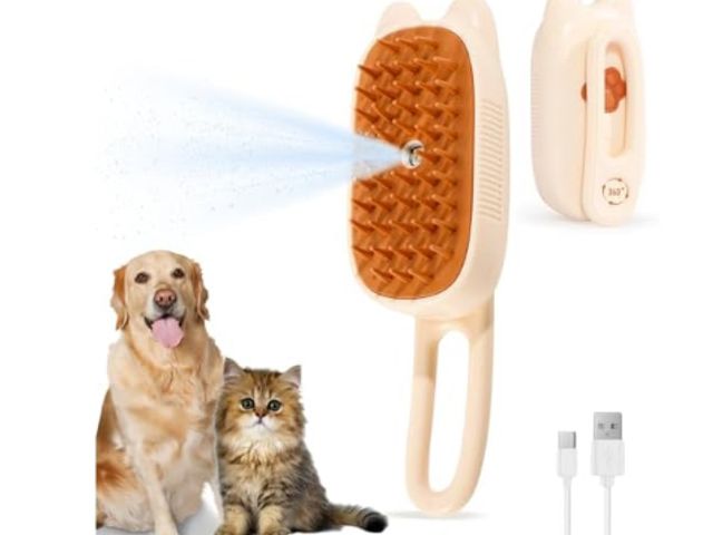 Lot 96-171040 - Cat Brush, 4 in 1 Cat Steam Brush, Dog Brush for Shedding with Electronic Mist Spray - Rechargeable ...