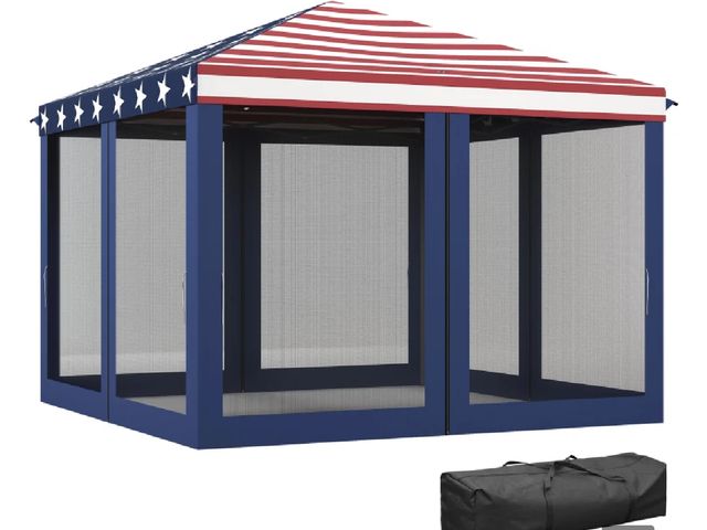 Lot 96-161731 - Appears to be Outsunny 10' x 10' Outdoor Pop-Up Canopy with Sidewalls, Mesh Walls, Instant Setup for...