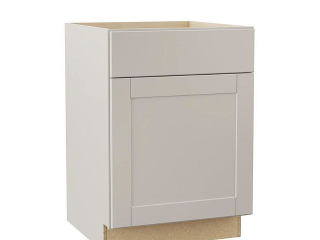 Lot 96-195500 - Hampton Bay
Shaker 24 in. W x 24 in. D x 34.5 in. H Assembled Base
Cabinet in Dove Gray
New
MSRP $25...