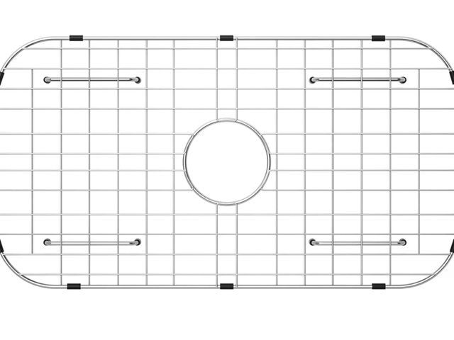 Lot 96-187511 - Sink Protector Grid 26-1/16" x 14-1/16",Centered Drain with Corner Radius 3-1/2", Stainless Steel Ma...