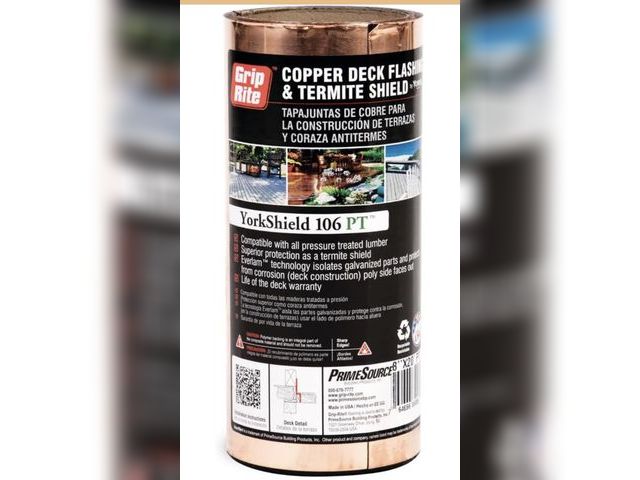 Lot 96-221845 - Grip-Rite GRCPR8203, Copper Flashing, 3oz, 8" x 20' Laminated Copper Shield, ACQ PT, Long-Lasting an...