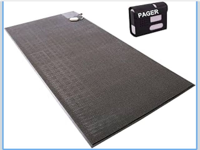 Lot 96-177868 - Smart Caregiver Floor Mat Alarm and Pager System - Includes Wireless Pager That Alerts When Someone ...