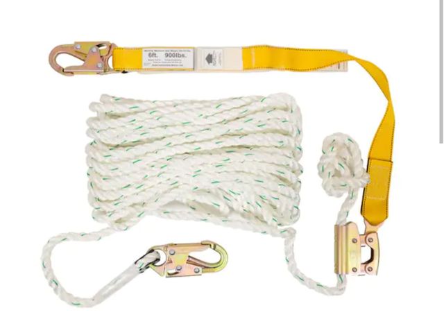 Lot 96-174051 - Werner 
50 ft. Fall Protection Rope Lifeline with Lanyard Open package, appears unused