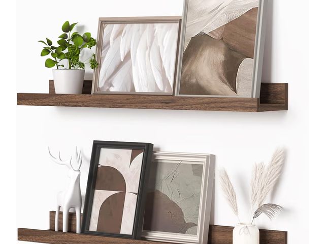 Lot 96-177358 - Heimlove Picture Ledge Shelf, Floating Shelves Set of 2, 16 Inches Picture Shelf for Wall with Ledge...