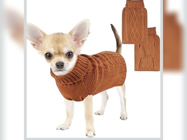 Lot 96-191148 - Dog Sweaters for Small Dogs Winter Dog Clothes for Chihuahua Yorkie Warm Puppy Sweater Knitted Pet C...