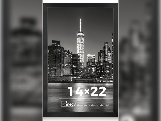 Lot 96-179082 - Annecy 14x22 Picture Frame, 14 x 22 Picture Frame for Wall Decoration, Classic Black Minimalist Styl...