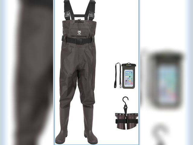 Lot 96-170241 - TIDEWE Bootfoot Chest Wader, 2-Ply Nylon/PVC Waterproof Fishing Hunting Waders with Boot lHanger for...
