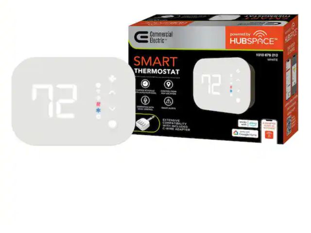 Lot 96-174648 - Commercial Electric 
Wi-Fi and Bluetooth Enabled Smart Programmable Thermostat with Schedules Powere...