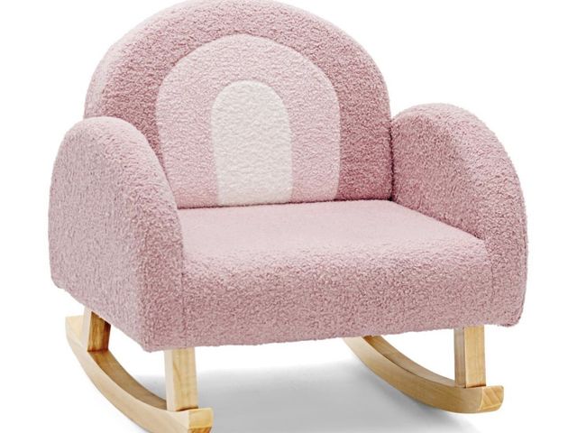 Lot 96-232362 - Infans Kids/Toddler Rocking Chair with Solid Wooden Frame &amp; Plush Fabric - Pink Unused. I do not...