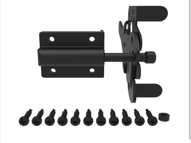 Lot 96-190549 - Barrette Outdoor Living
7.75 in. x 4 in. Heavy-Duty Black Stainless Steel Fence Gate Latch New