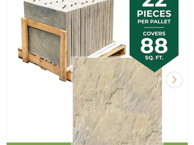 Lot 96-227366 - Nantucket Pavers Yorkstone 24 in. x 24 in. Tan Variegated Concrete Paver (22- Pieces/88 sq. ft./Pall...
