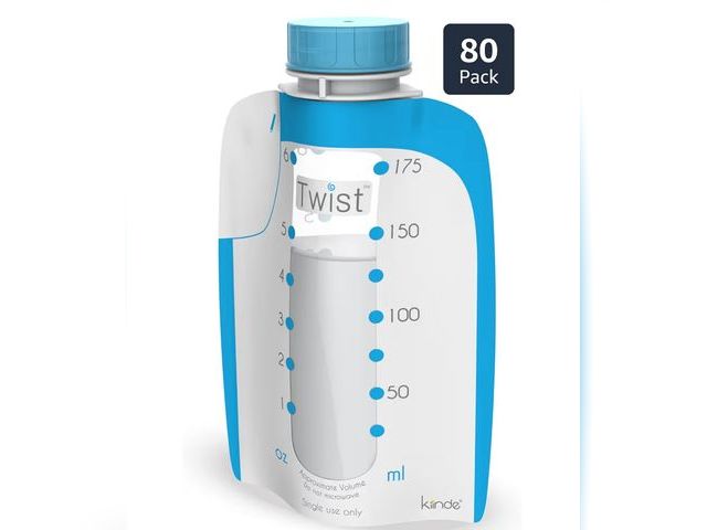 Lot 96-190905 - Kiinde Twist Pouch Direct-Pump Direct-Feed Twist Cap Breast Milk Storage Bags for Pumping, Freezing,...