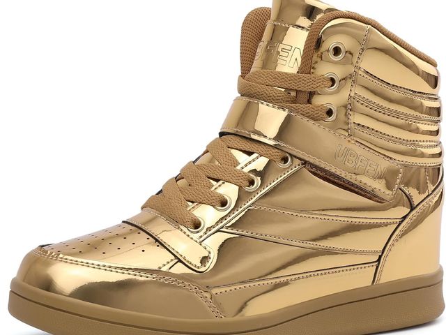 Lot 96-187987 - UBFEN Womens High Top Sneakers with Hidden Wedge Heel Ankle Support 2 Inch Height Increase 80s Retro...