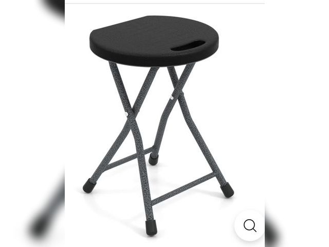 Lot 96-197986 - Giantex Folding Stool, 18” Height Foldable Bar Stools, Portable Folding Chairs with Built-in Carry H...