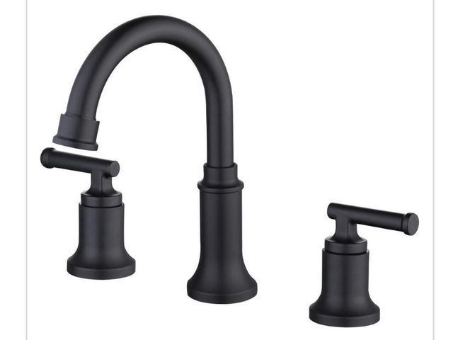 Lot 96-221841 - Glacier Bay Oswell 8 in. Widespread Double-Handle High-Arc Bathroom Faucet in Matte Black MSRP $139 ...