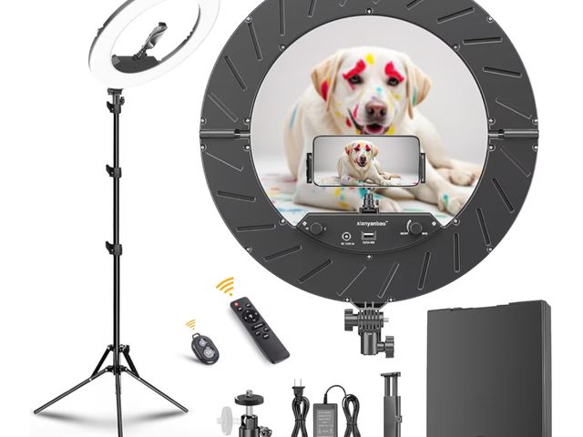 Lot 96-178885 - xianyanbao
4.2
4.2 out of 5 stars
(57)
18 Inch Ring Light Kit, 55W6700k Dimmable LED Light, Tripod S...