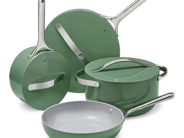Lot 96-164950 - Caraway Nonstick Ceramic Cookware Set  Pots, Pans, Lids and Kitchen Storage - Non Toxic - Oven Safe ...