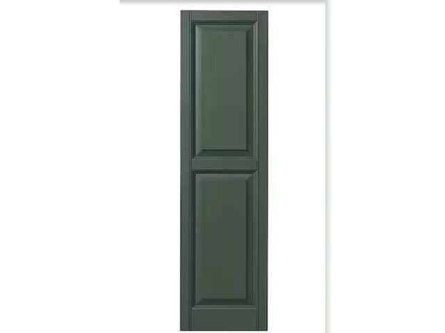 Lot 96-163147 - Ply Gem 15 in. x 55 in. Raised Panel Polypropylene Shutter Pair in Green New