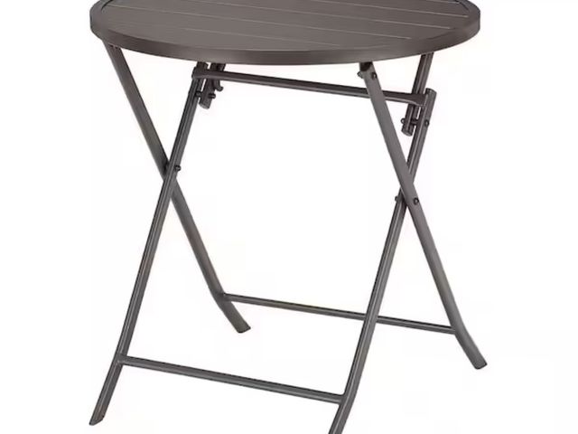 Lot 96-222088 - StyleWell Dark Taupe Round Folding Outdoor Bistro Table New