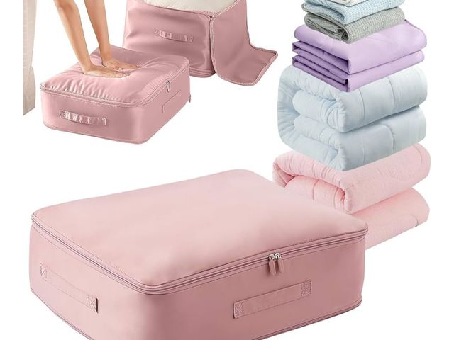 Lot 96-164355 - Ultra Space Saving Self Compression Organizer,New Heavy Duty Moving Bags,Clothing Storage Bags with ...