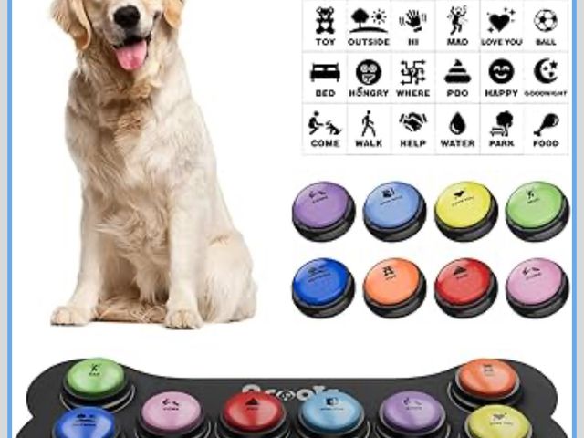 Lot 96-190650 - Dog Buttons for Communication, 8 Pcs Dog Talking Button Set, 30s Recordable Voice Pet Buzzer Trainin...
