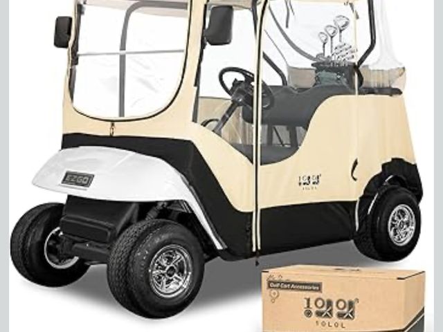 Lot 96-170529 - 10L0L Golf Cart Enclosure Fit for 2 Passengers EZGO TXT RXV,600D Waterproof Snowproof Golf Buggy Kee...