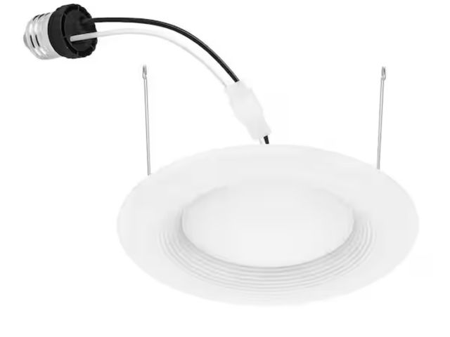 Lot 96-160245 - EcoSmart 6 in. Integrated LED White Canless New Construction or Remodel Dimmable Recessed Light Trim...