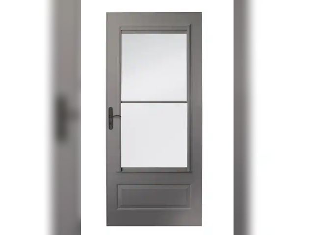 Lot 96-183682 - Andersen
400 Series 32 in. x 80 in. Charcoal Gray Universal 3/4-Light Retractable Aluminum Storm Doo...