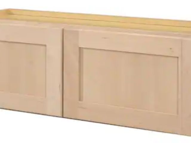 Lot 96-211429 - Hampton Bay
36 in. W x 12 in. D x 12 in. H Ready to Assemble Wall Bridge Kitchen Cabinet in Unfinish...