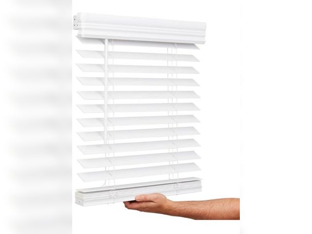 Lot 96-166142 - Lotus &amp; Windoware Cordless, 2 Inch Faux Wood Blind, 24" Wide x 60" Long, Window Blinds, Blinds &...