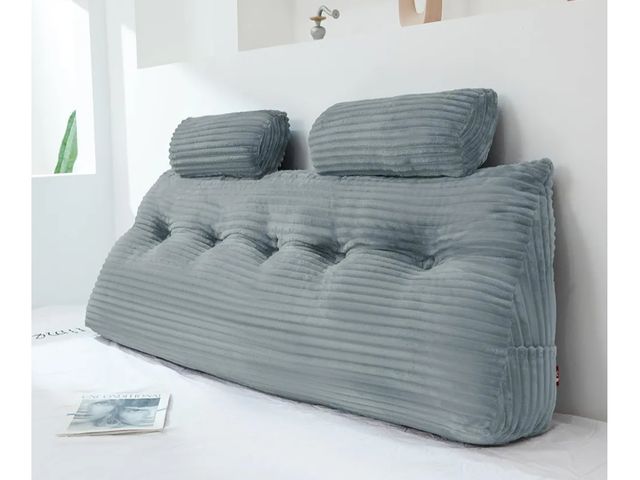 Lot 96-163894 - Headboard Wedge Pillow with 2 Pack Neck Roll Pillow Large Headboard Pillow Soft and Supportive with ...